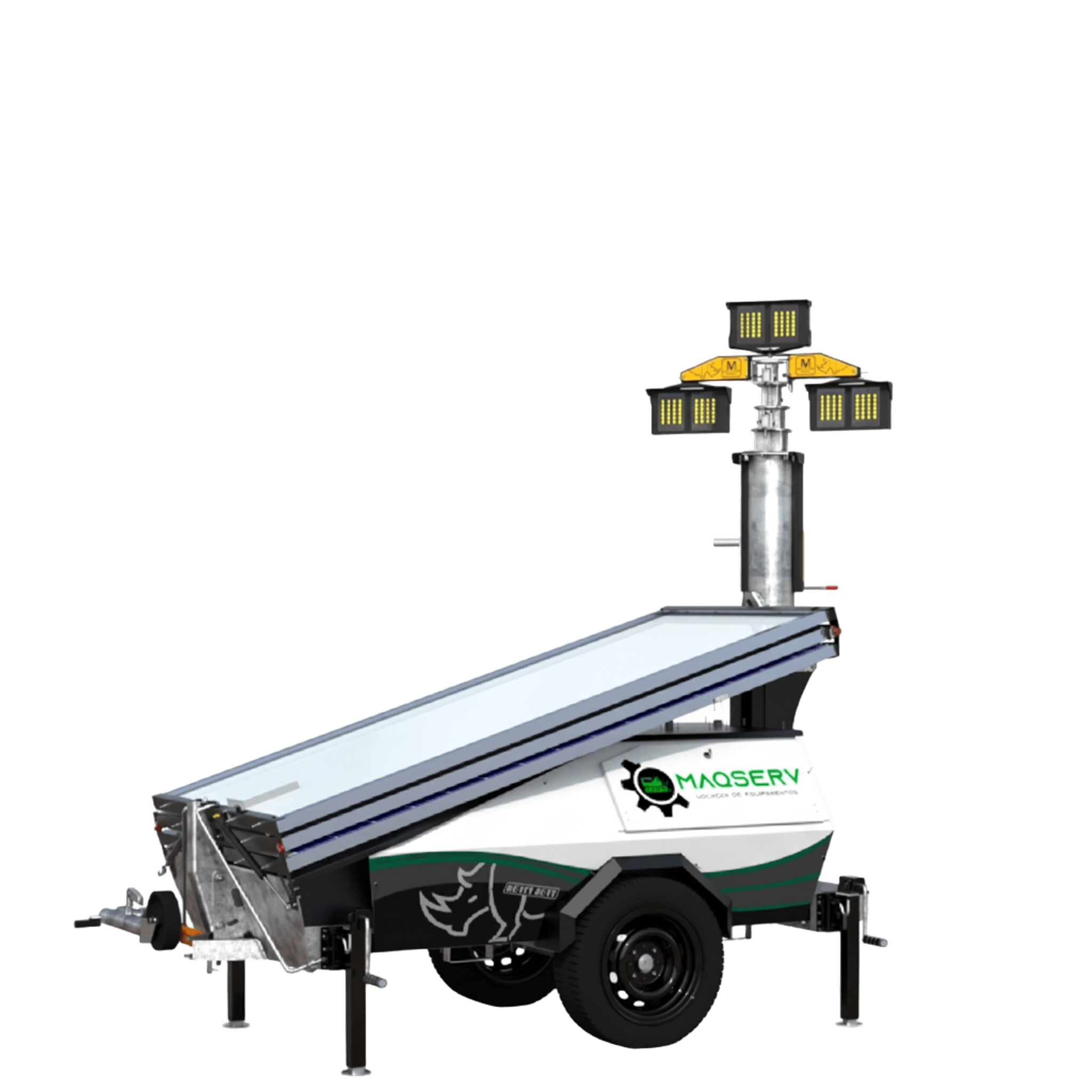 aluguel de torre de iluminação solar maqserv express
